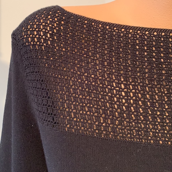 ANN TAYLOR BLACK SWEATER TOP KNIT S - Picture 2 of 4
